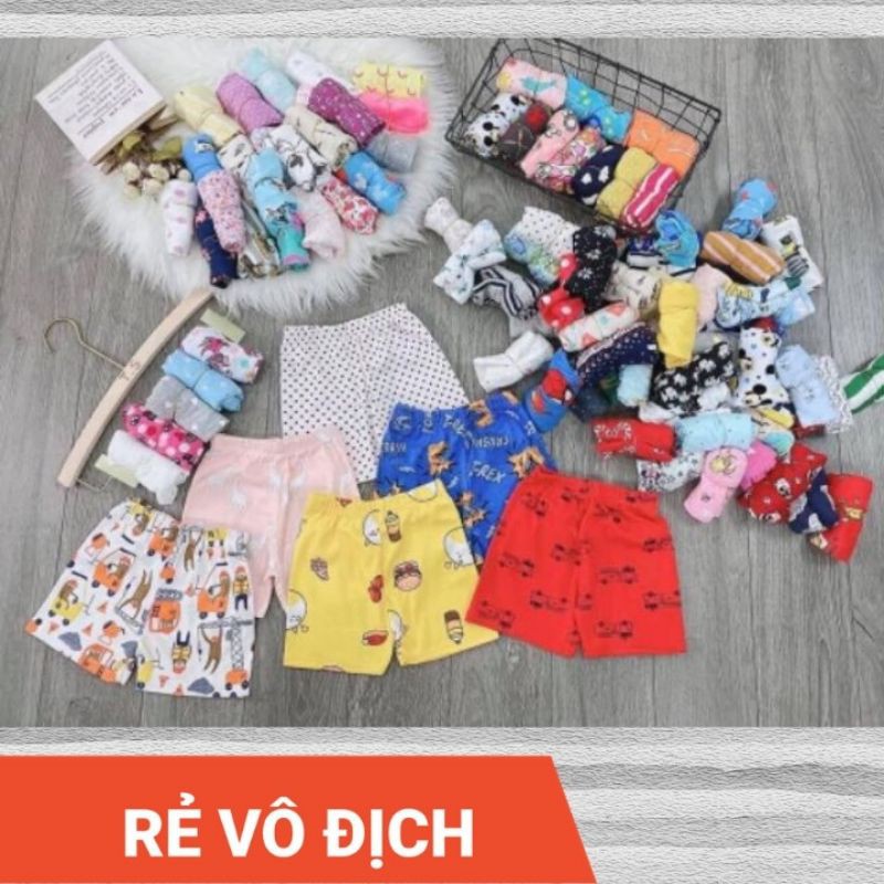 {Kho Sỉ } 10 Quần đùi Bozip xuất dư Mềm Cạp chun co giãn 4 chiều cho bé trai, bé gái 6-18kg