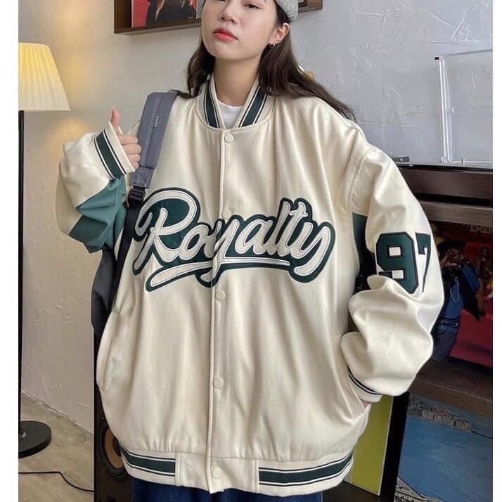 Áo Bomber ROYALTY Nam Nữ Unisex, Áo Khoác Kaki Form Rộng Hai Lớp Phong Cách Hàn Quốc