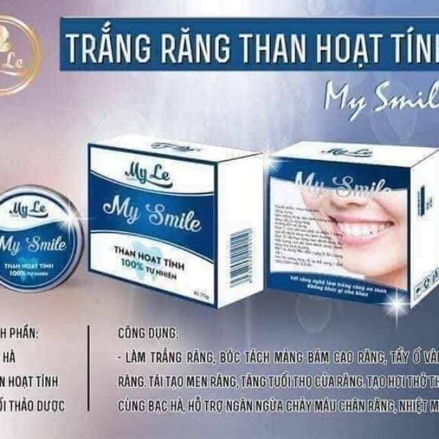 (HÀNG CHÍNH HÃNG)THAN HOẠT TÍNH TRẮNG RĂNG MY SMILE