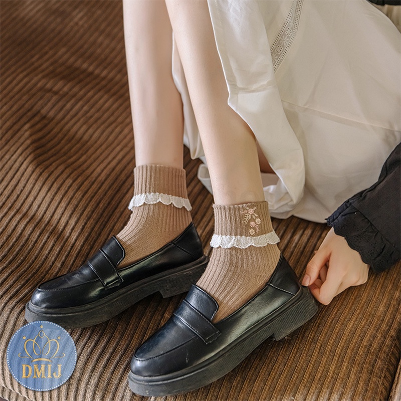 Tất nữ cổ cao phong cách vintage nhiều màu vớ nữ cổ cao đáng yêu