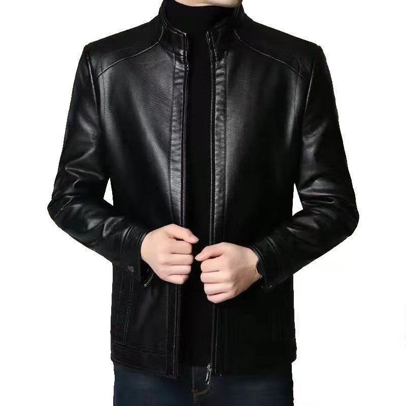 Áo khoác da nam lót nỉ trung niên, áo da nam thời trang | BigBuy360 - bigbuy360.vn