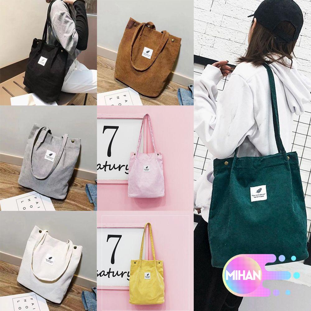 Túi vải Nhung Kẻ Sức Chứa Lớn Nhiều Màu Sắc Thời Trang Cho Nữ