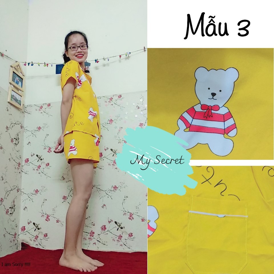 Bộ đồ ngủ pijama cộc hình thú ngộ nghĩnh nhiều màu