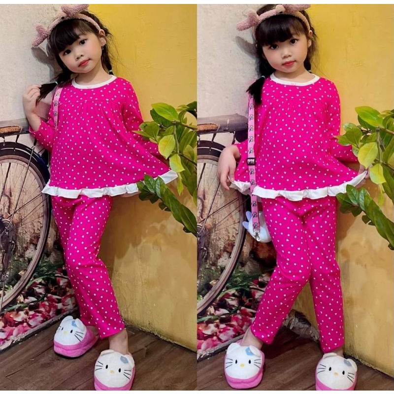 Bộ bé gái dài tay bánh bèo size đại cotton bozip xuất dư 20-40kg