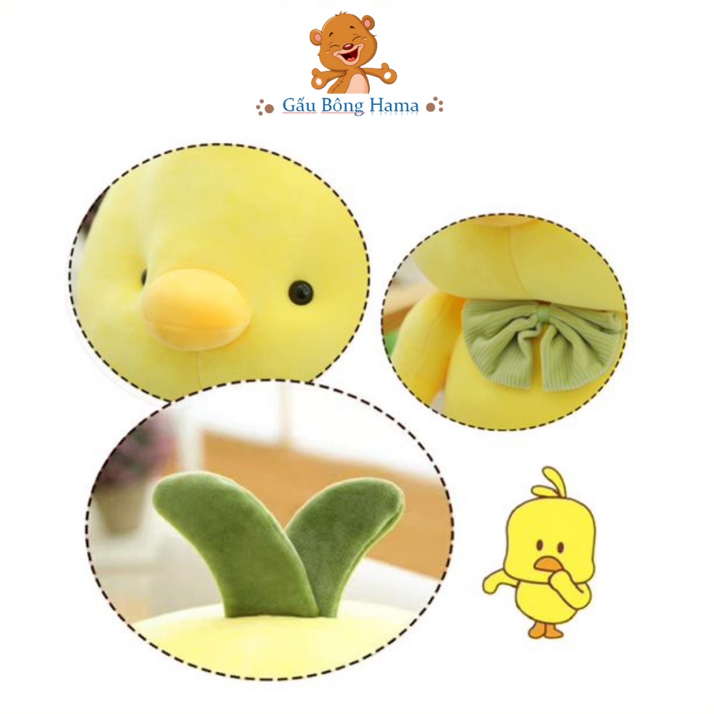 Gấu Bông Gà Nơ Bông Siêu Dễ Thương Mềm Mịn Gấu Bông Hama