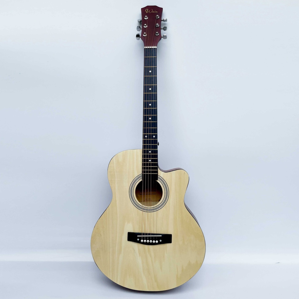 Đàn Guitar Acoustic Woim Gắn EQ Dây Sắt Có Ty Chống Cong Cần Gỗ Nguyên Tấm Size 40 Inch