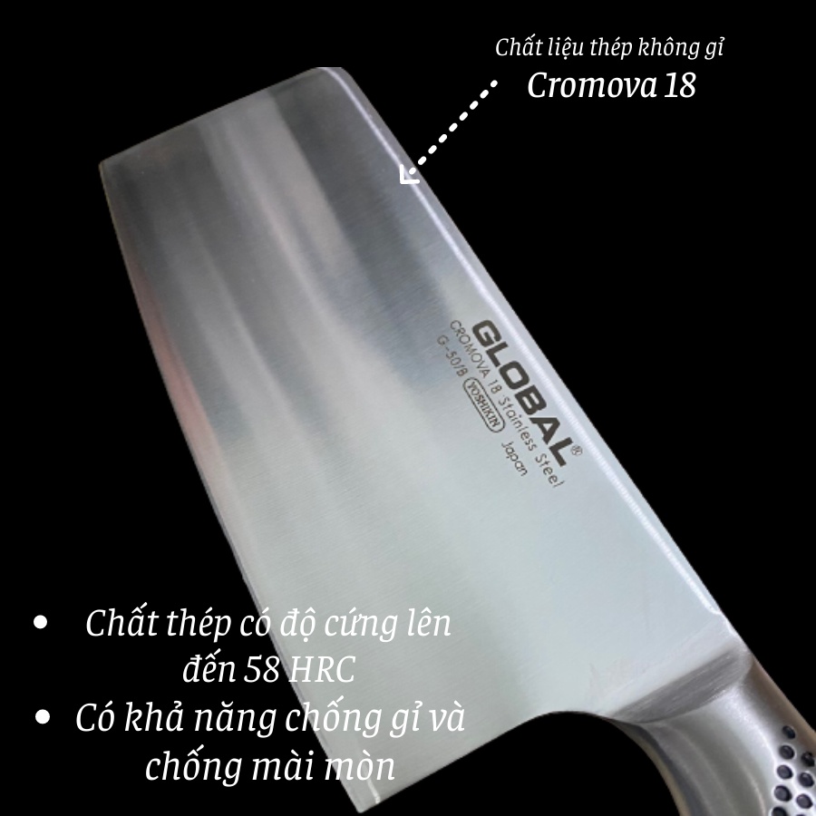 Dao Nhật Chặt Xương Global G - 50 Meat Cleaver - Dao Nhật Bản Cao Cấp  Chất Liệu Thép Không Gỉ