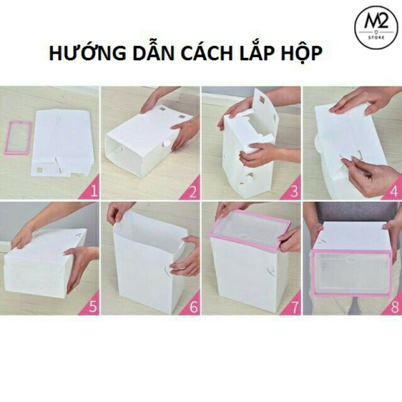 Hộp Đựng Giày Dép Nắp Nhựa Cứng size lớn trong suốt