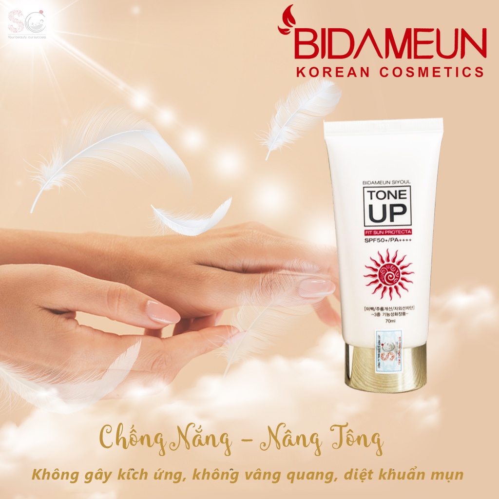 Kem chống nắng và nâng tone da Bidameun Siyoul Tone Up Fit Sun Protecta SPF50+/PA++++ 70ml