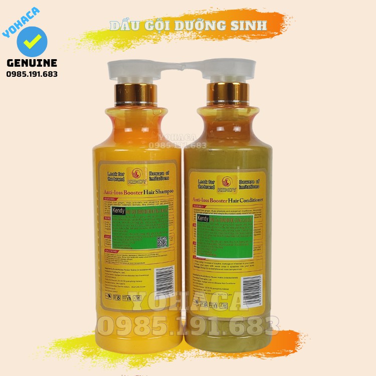 Bộ dầu gội xả Kendy Gừng Gội xả dưỡng sinh 850ml