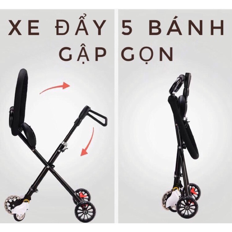 Xe Đẩy gấp gọn 5 bánh cho Bé