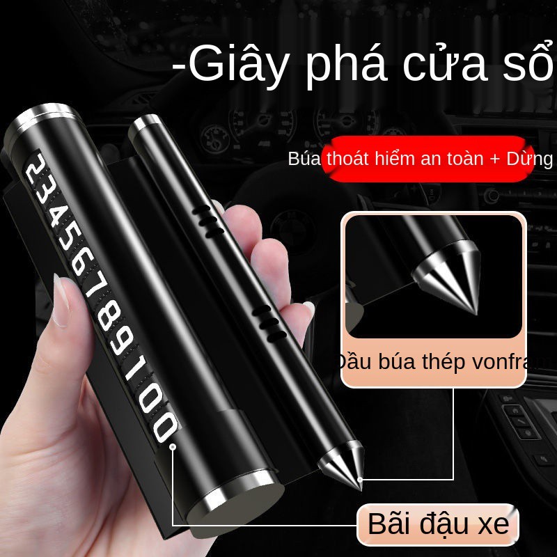 biển báo giữ xe tạm thời, số điện thoại di động, búa an toàn đa chức năng sáng tạo, giá đỡ động thơm hơi