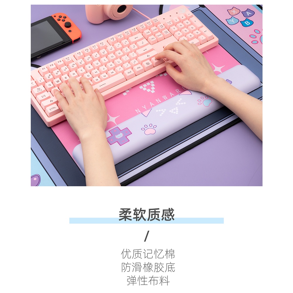 Tấm lót chuột và bàn phím chơi game siêu lớn 800x300mm in màu hồng siêu bắt mắt