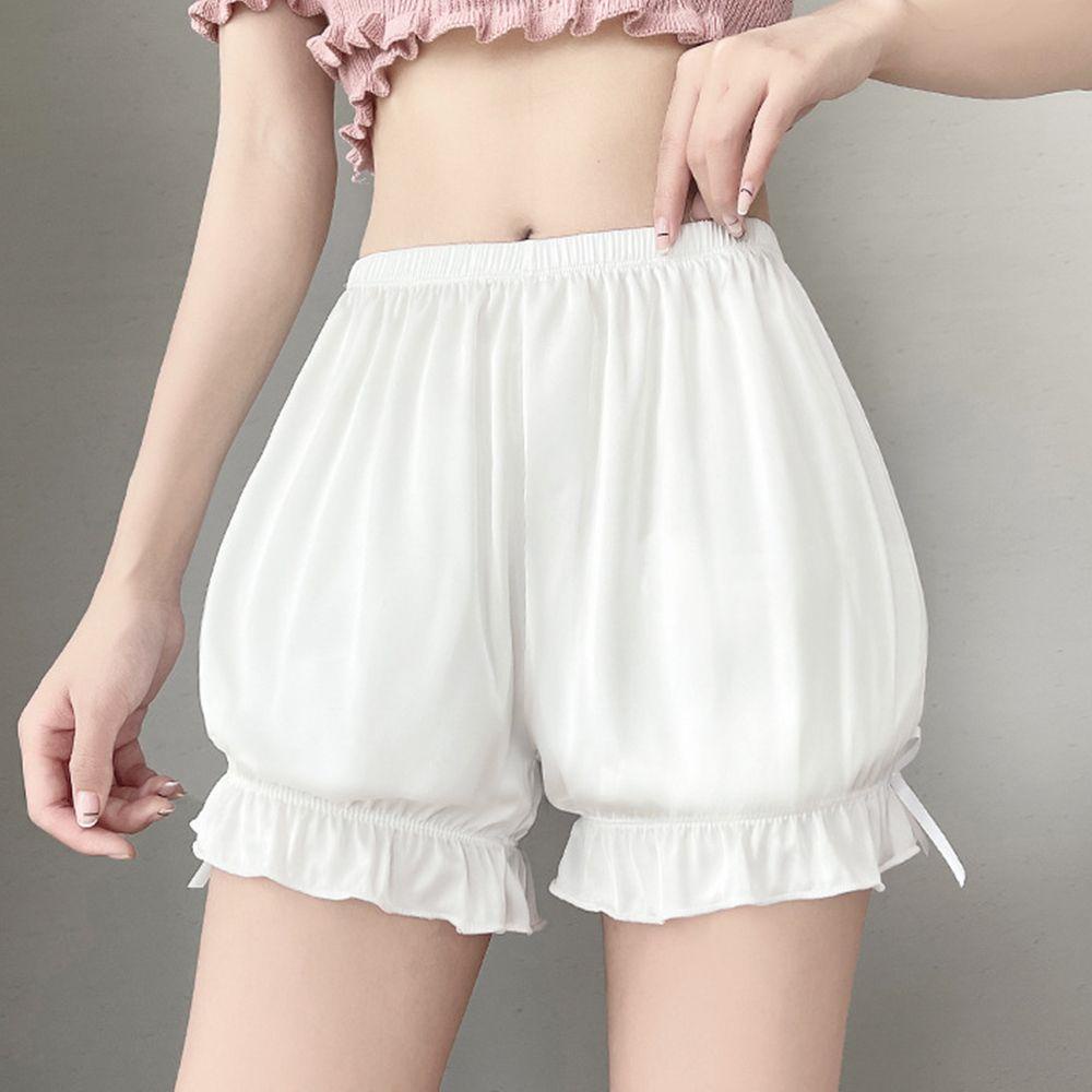 Quần Lót Boxer Ngắn Lưng Cao Dáng Rộng Bằng Lụa Mát Đính Nơ Thời Trang Mùa Hè Quyến Rũ Cho Nữ