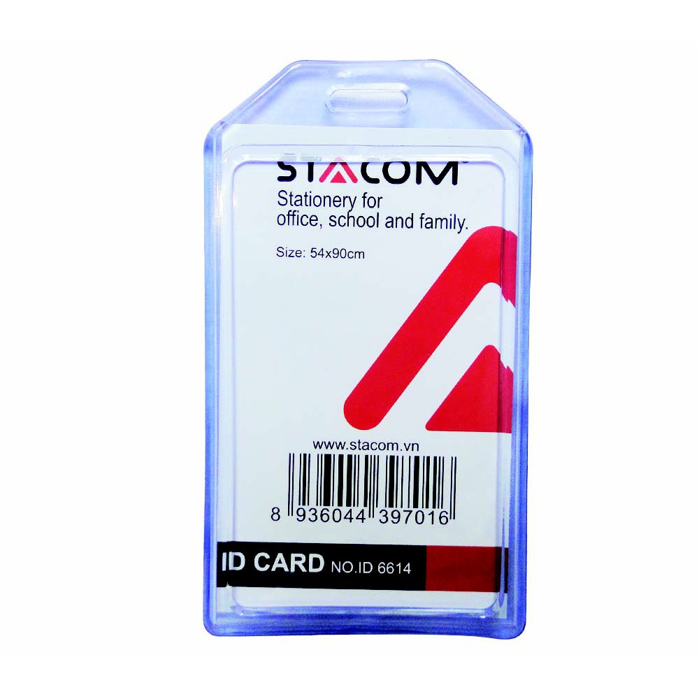 Bảng tên nhựa dọc dày Stacom ID6614 Kt 90 x 54mm