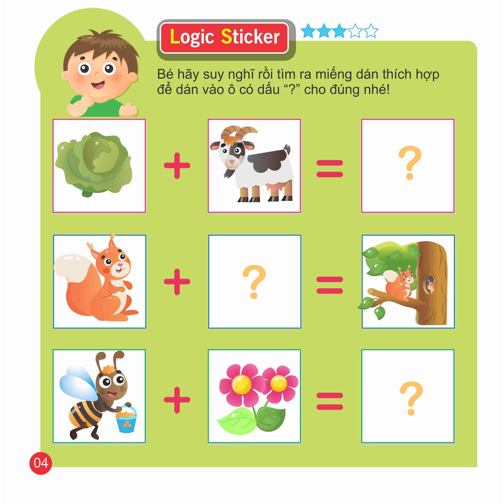 Sách - Logic Sticker For kids dán hình phát triển tư duy cho bé Quyển 2