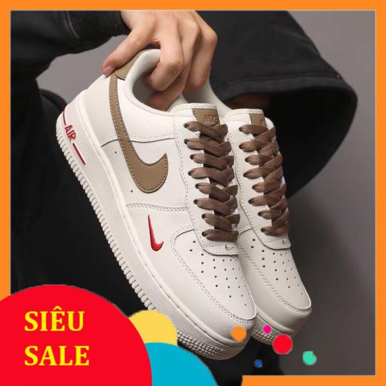 Giày AF1 FORCE 1 trắng vạch nâu Hot trend thể thao sneaker nam nữ
