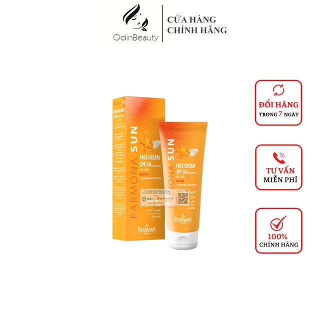 Kem chống nắng nâng tone Farmona Sun Face Cream Oil Free Spf50 không chứa dầu không gây kích ứng cho da mặt 50ml