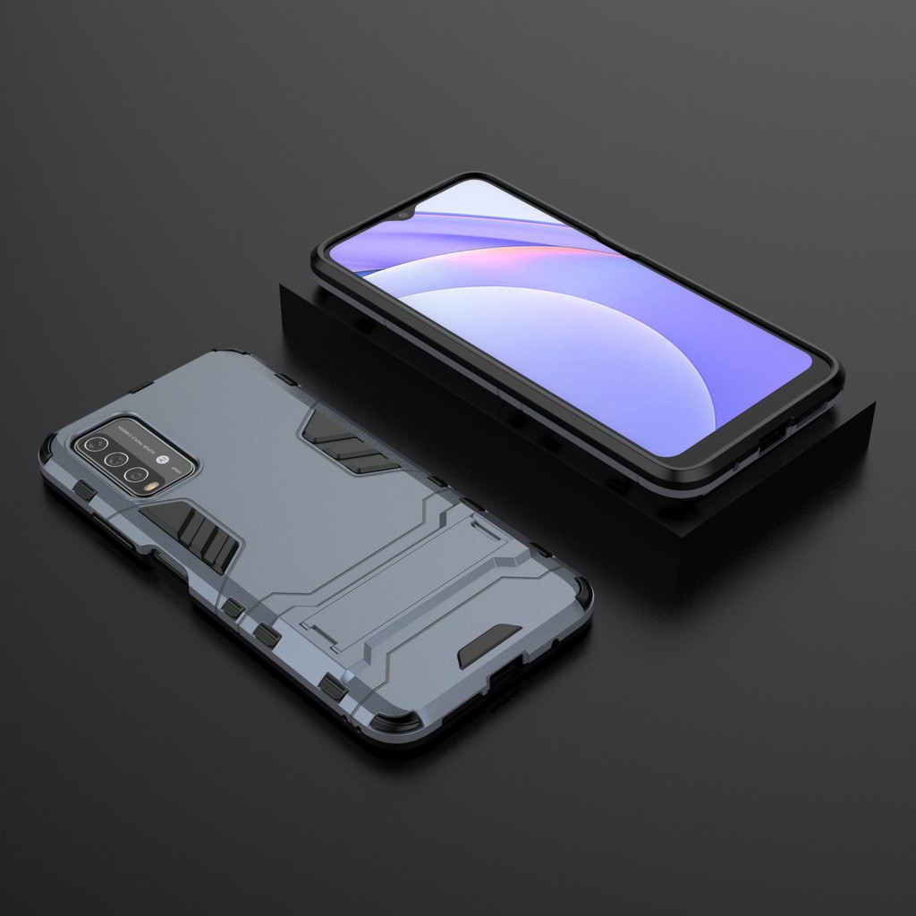 Ốp lưng Redmi 9T / Redmi Note 9 4G chống sốc Iron Man cao cấp giá đỡ xem phim