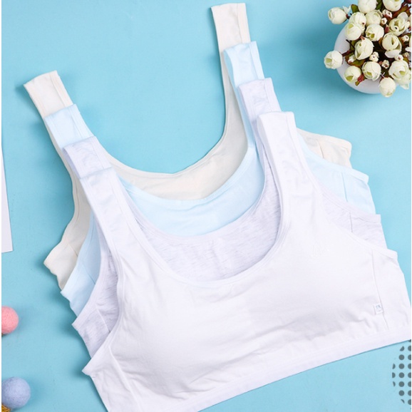 Bra / Áo Lá Cotton Học Sinh Trung Học Chui Đầu Mút Mỏng Xuất Đông . Hàng Loại Đẹp.