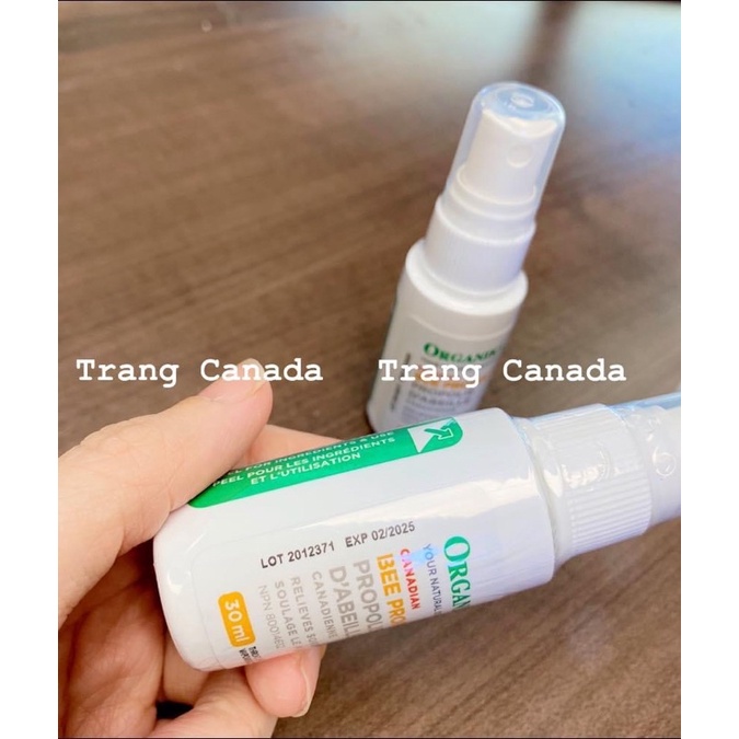 Keo ong xịt họng ORGANIKA BEE PROPOLIS 30ml dạng xịt- Loại không chứa C.ồn