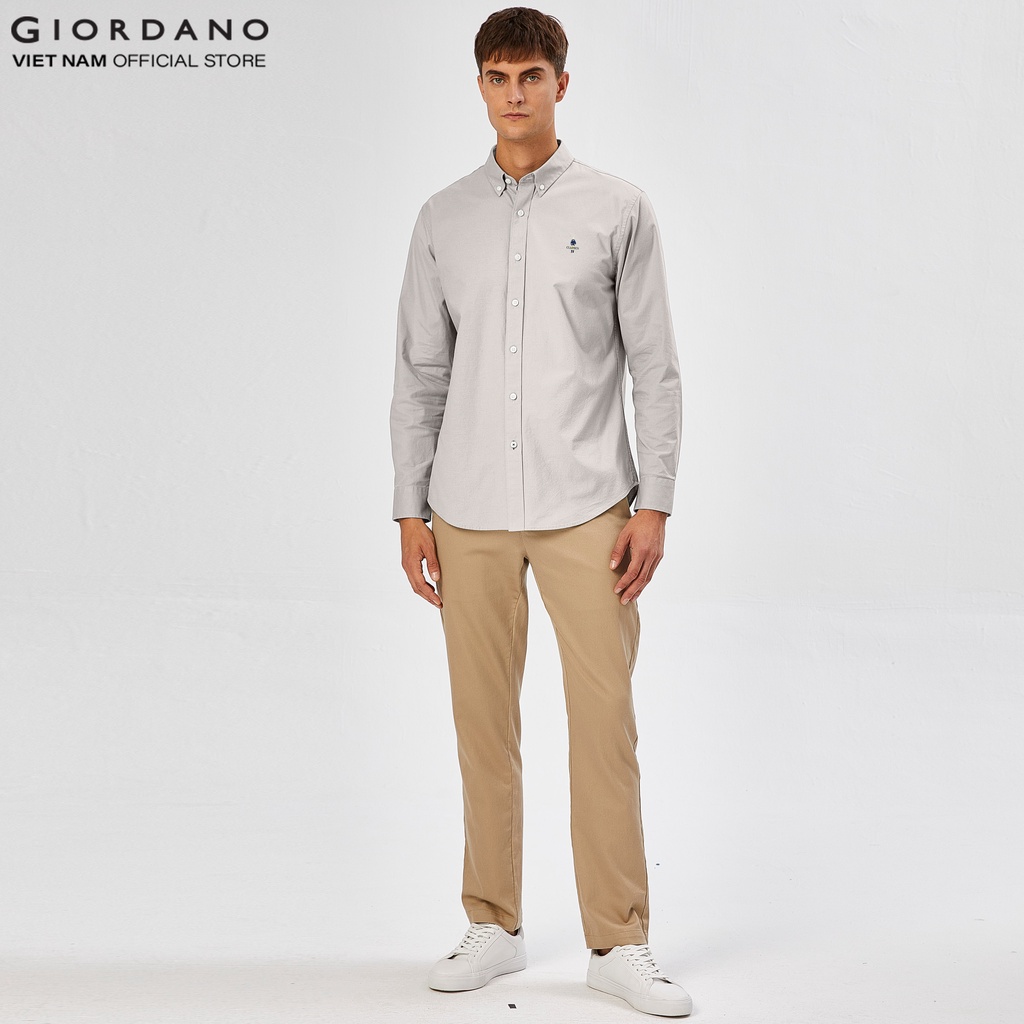 Áo Sơ Mi Oxford Nam Dài Tay Logo Classics Giordano 01042043