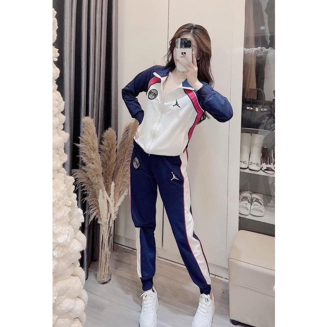 Bộ thể thao gia đình than phối trắng