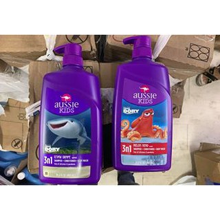 Sữa tắm gội xả 3 in 1 cho bé Aussie Kids 865ml của Mỹ