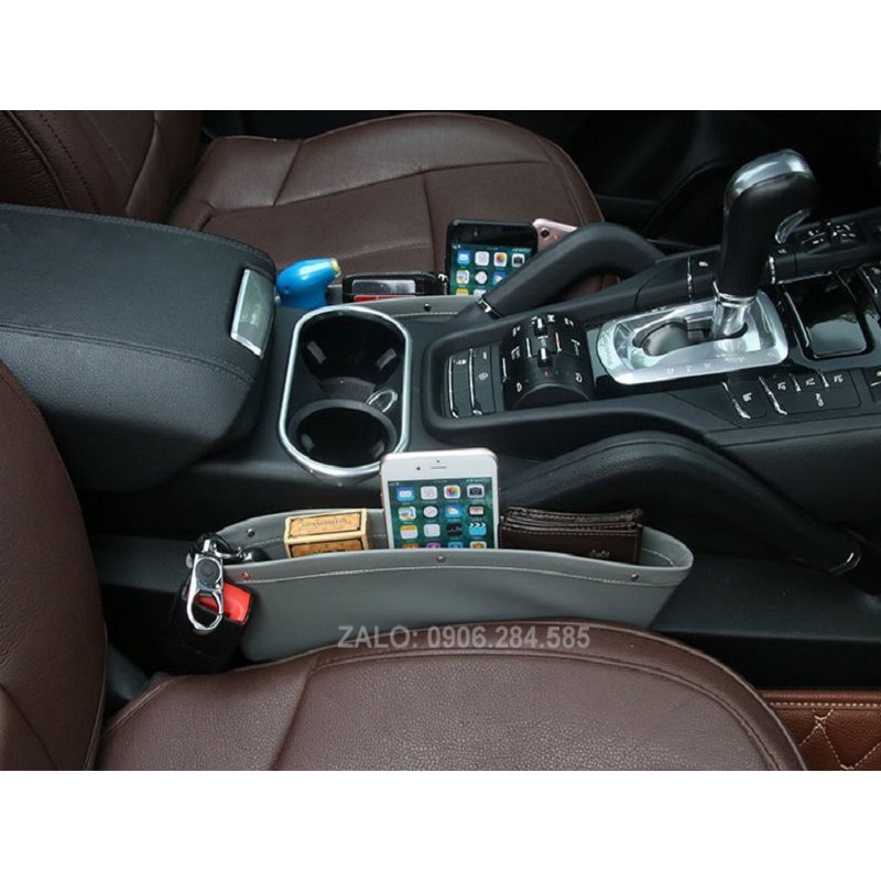 Khay để đồ nhét khe ghế ô tô, xe hơi K3 chất liệu Da cao cấp siêu bền