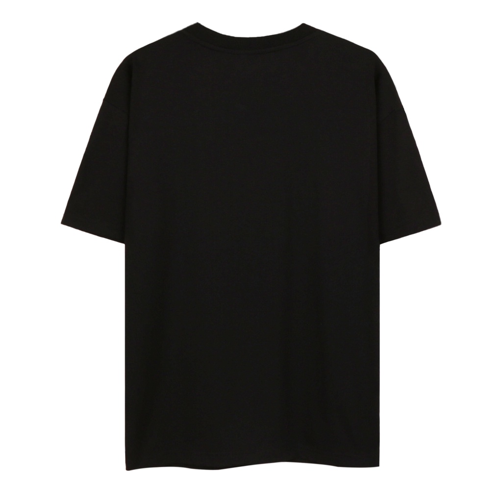 Áo Thun Đen Chữ Eclipse Họa Tiết In Hình Lửa Màu Cam Chất Liệu 100% Cotton Form Rộng Thoải Mái Unisex Nam Nữ