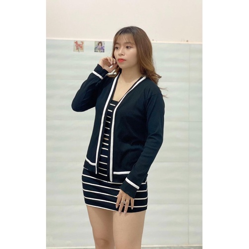 Áo khoác cardigan, áo khoác ngoài chất len đan nhẹ, thoáng, mặc hè cực mát