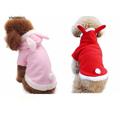 Áo hoodie tai thỏ giữ ấm xinh xắn cho thú cưng