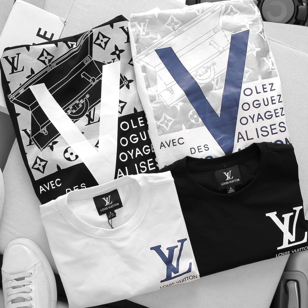 Áo thun cotton nam cách điệu LV bigsize nam