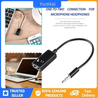 Giắc cắm 3.5mm Tai nghe Micrô Bộ chuyển đổi âm thanh nổi Cáp chuyển đổi âm thanh nổi Màu đen