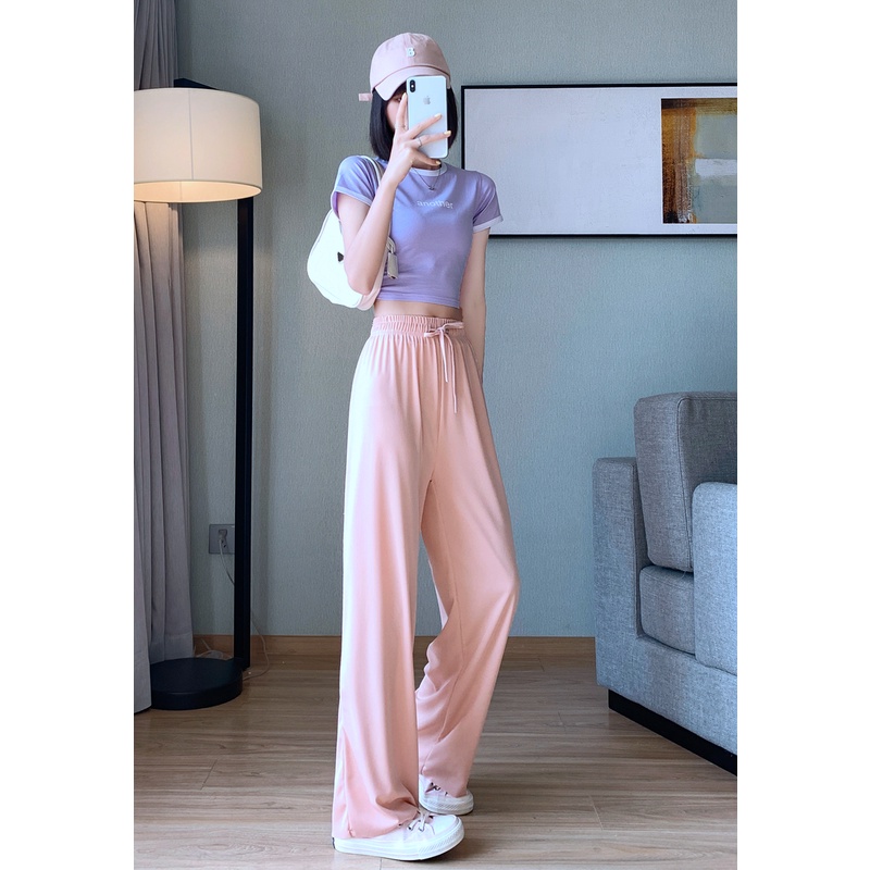 Quần ống rộng Lưng Cao Thời Trang Mùa Hè Cho Nữ