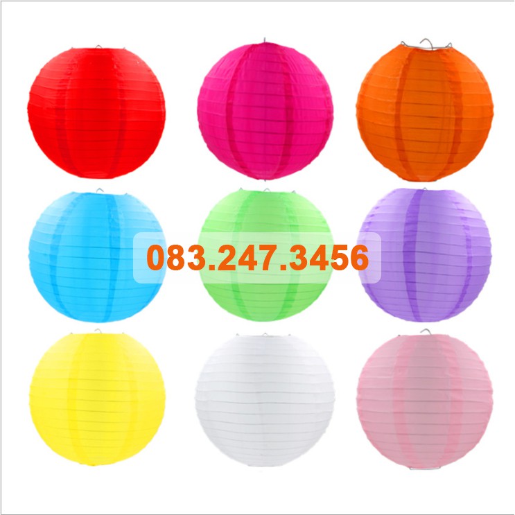 Đèn lồng vải lụa chống nước ngoài trời sân vườn size 25cm