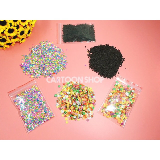 Combo 3 bịch 3 loại hạt trang trí slime