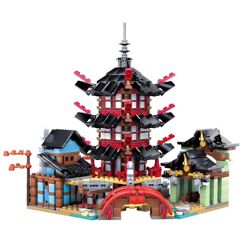 Bộ Đồ Chơi Lắp Ráp Mô Hình Ninja Ngồi Đền Huyền Thoại Kèm 6 Nhân Vật Ninjago Sấm Sét Lemoshop , đồ chơi cho bé 76013