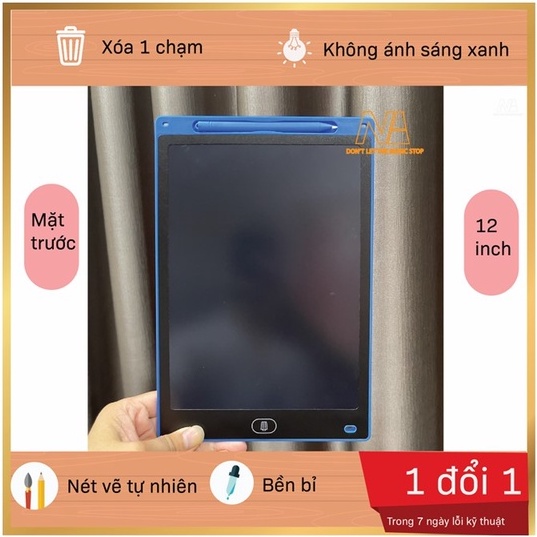 Bảng Viết Vẽ Thông Minh Màn Hình LCD 10 - 12 inch Cho Bé / Xóa Nhanh Với 1 Nút Bấm