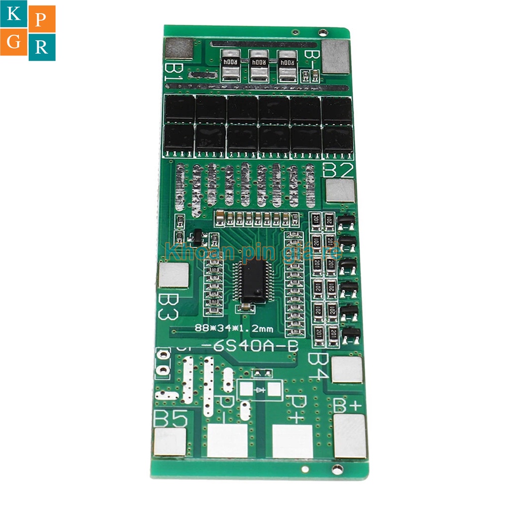 KPGR Mạch 6S 24V 40A BW bảo vệ pin Li-ion 3.7V