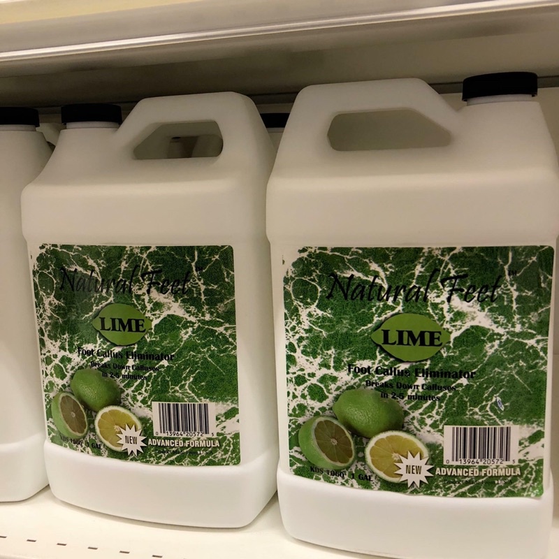 Dung dịch chà gót chân callus, Gel chà gót chân callus hương chanh và bạc hà thể tích 250ml chuyên dụng cho ngành nails