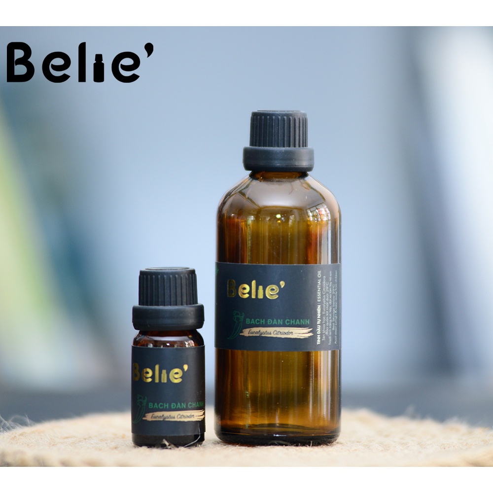 Tinh Dầu Bạch đàn chanh 10ml Belie' làm mỹ phẩm, xông thơm, thư giãn, giảm stress, khử mùi hôi phòng