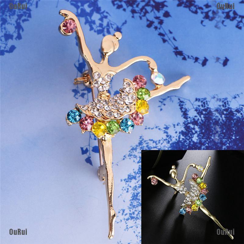 (FCC) Ghim Cài Áo Hình Cô Gái Nhảy Múa Đính Đá Dễ Thương (Chúng Tôi