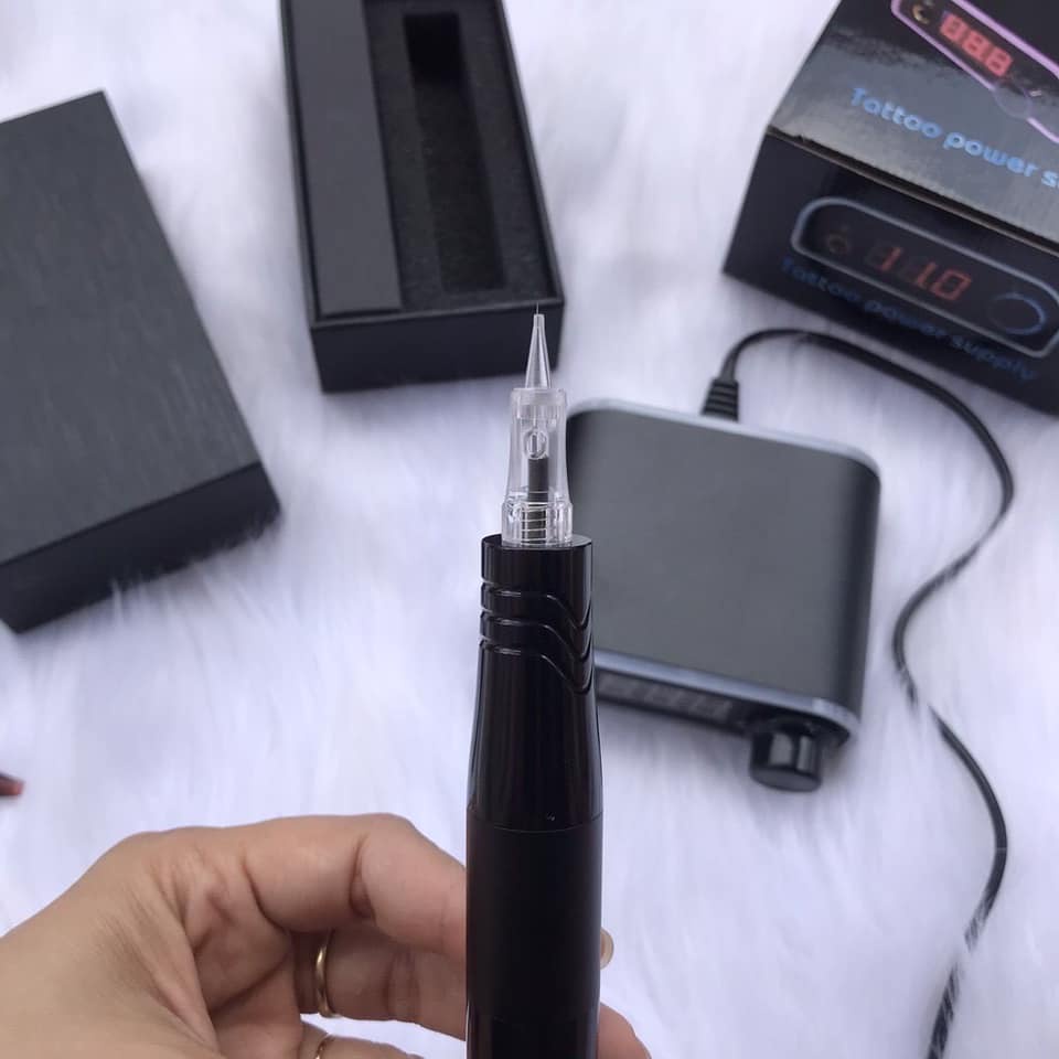 Máy Pen phun xăm môi mini 5.0 2 đầu xăm hình,Dùng được 4 loại kim Pearl Charmant Pen Cấy Phấn