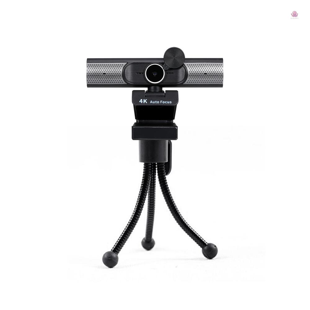 Webcam Tự Động Lấy Nét 4K Kèm Micro Và Vỏ Bọc Màu Đen Bảo Vệ Riêng Tư