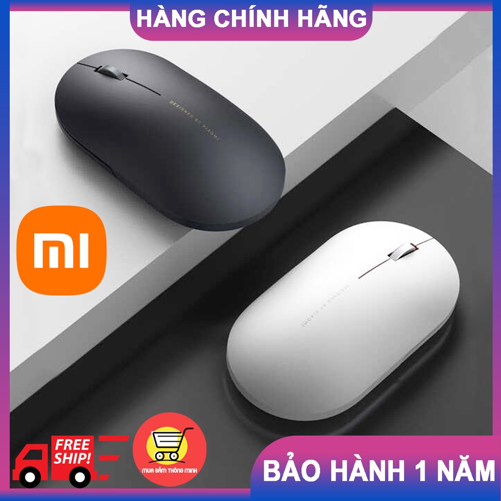 Chuột không dây Xiaomi Gen 2 phien bản 2020 Silent bấm siêu êm không tiếng ồn, tương thích với các dòng laptop, PC