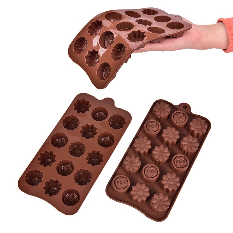 1 Khuôn Làm Bánh / Xà Phòng / Sô Cô La Hình Hoa Hồng Bằng Silicone