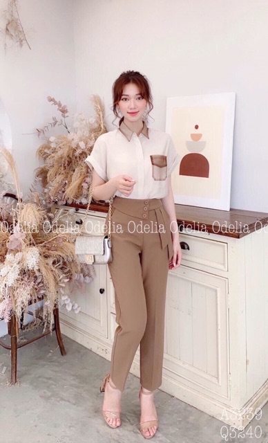 Quần Baggy vải khuy vuông - form chuẩn đẹp