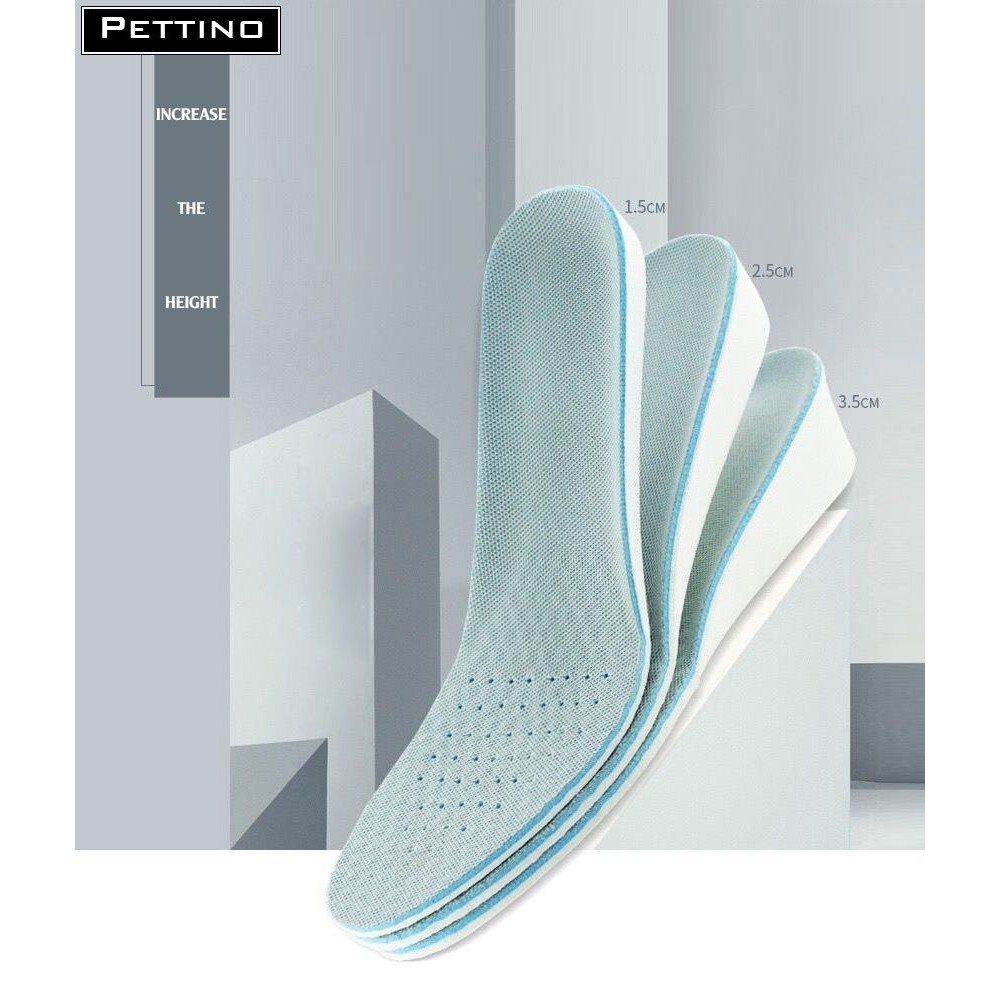 01 cặp Lót giày tăng chiều cao nam nữ tăng 1.5cm đến 3.5cm PETTINO-TX02