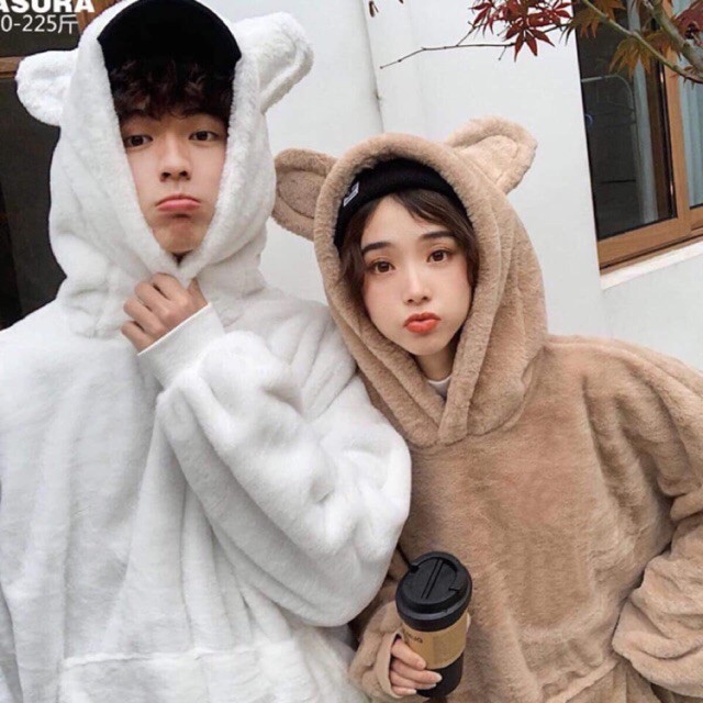 [Siêu Hot]  Áo  Lông Mũ Tai Gấu Siêu Cấp - Nam Nữ Đều Mặc Được - Chất Lông Siêu Mịn - Siêu Ấm Và Sang Chảnh | BigBuy360 - bigbuy360.vn